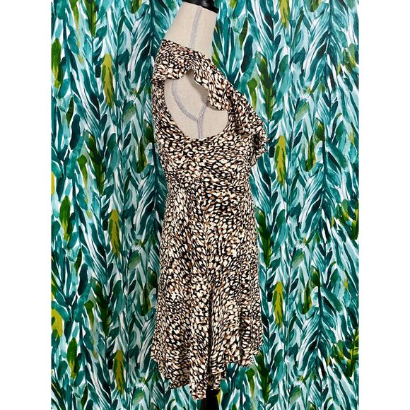 NEW Free People Jet Combo Leopard Animal Print French Quarter Wrap Mini Dress XS - Picture 8 of 11